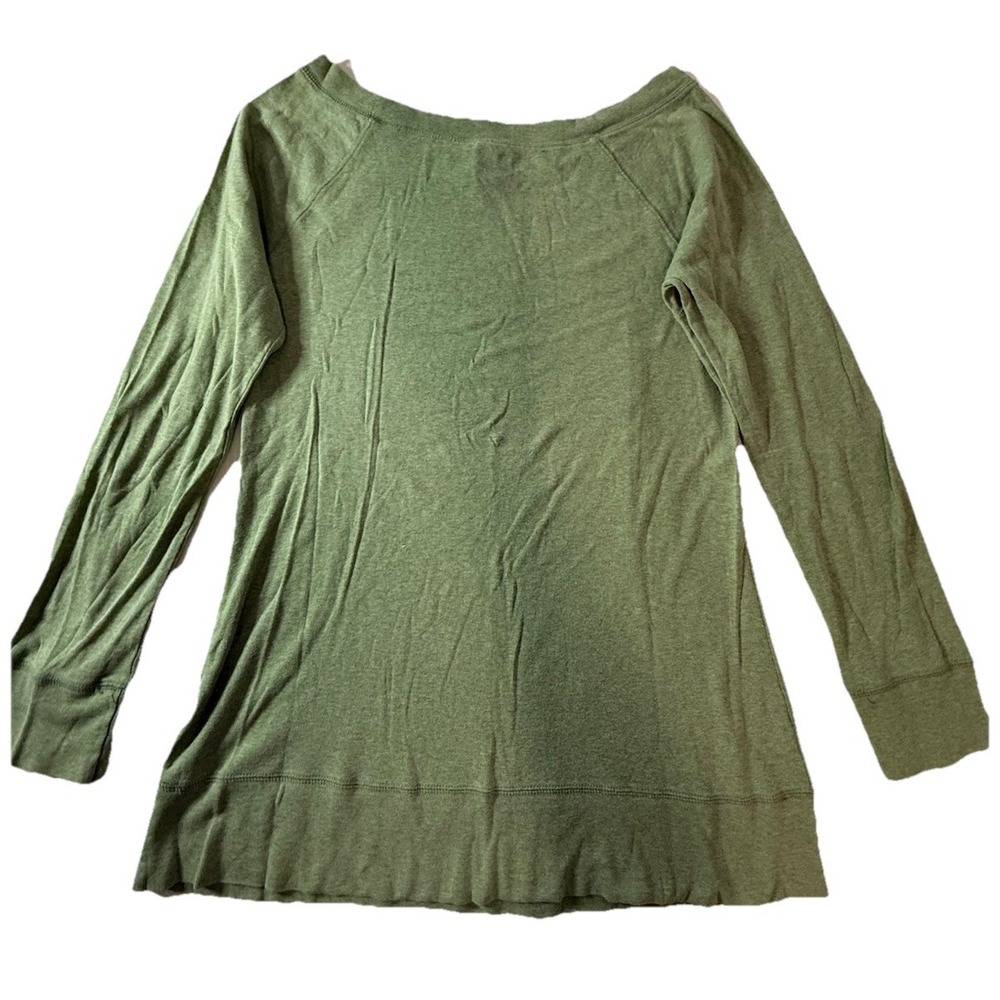 Old Navy Womens Olive Green Long Sleeve Scoop Neck Raglan Top Size Small